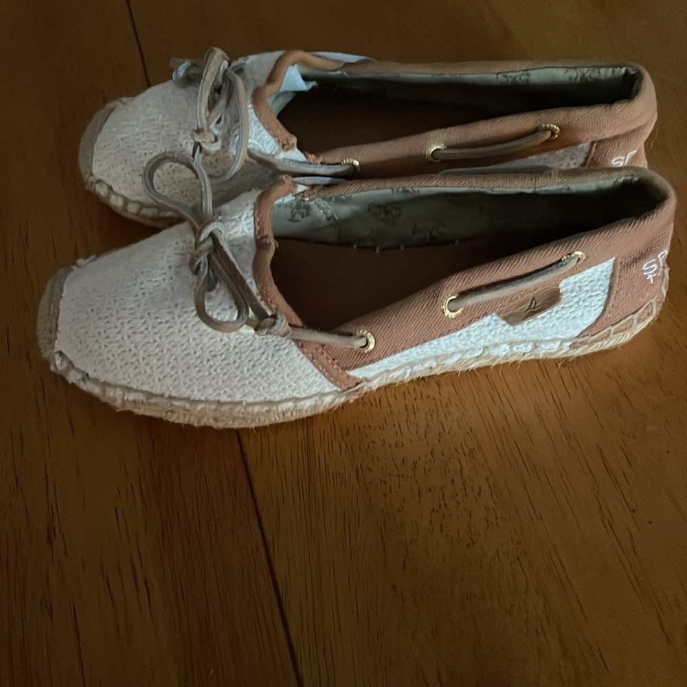 SPERRY TOP SIDER Beige Linen Espadrille Women’s Size 6 - Picture 3 of 10